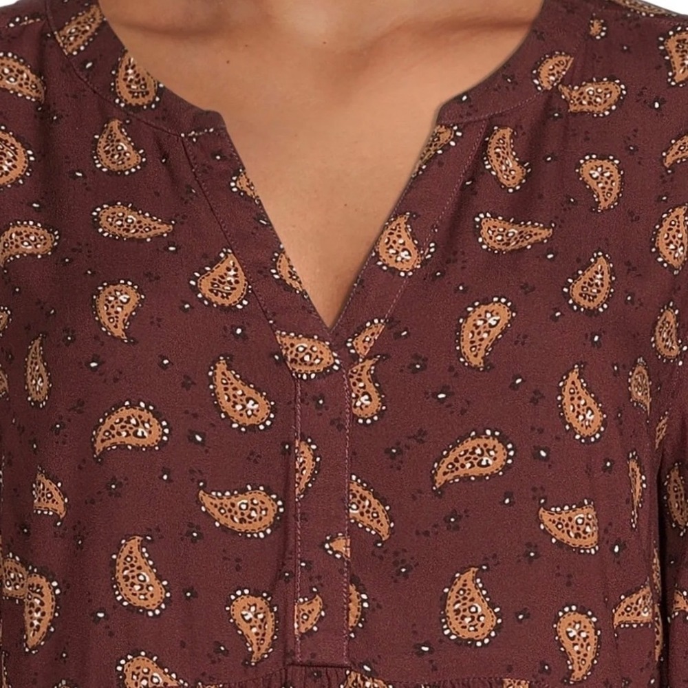 🌿Anthropologie Beachlunchlounge Boho Paisley Long Sleeve Mini Dress | Size M - Picture 4 of 7